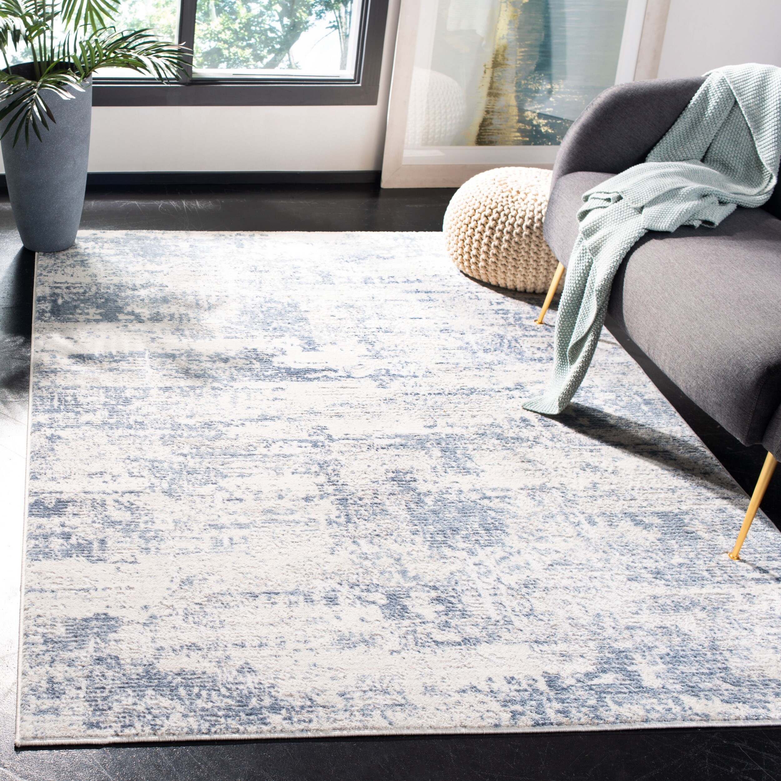 Shop Safavieh Amelia Modern Contemporary Abstract Ivory Blue Rug On Sale Overstock 27982843
