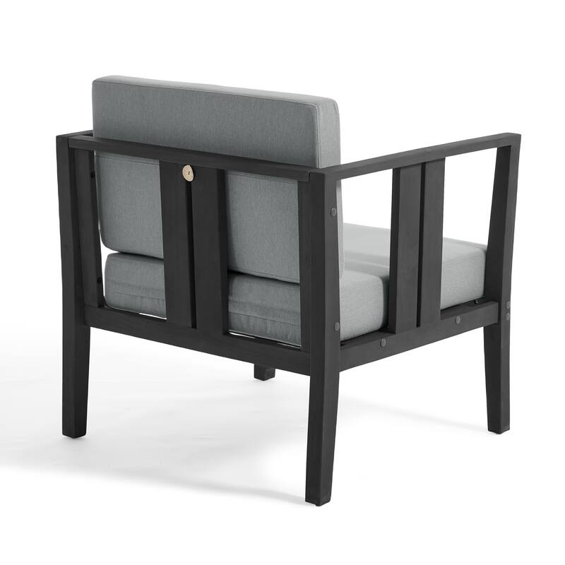 Outdoor Teak Solid Wood Patio Furniture Set Loveseat Armchair Table Collection