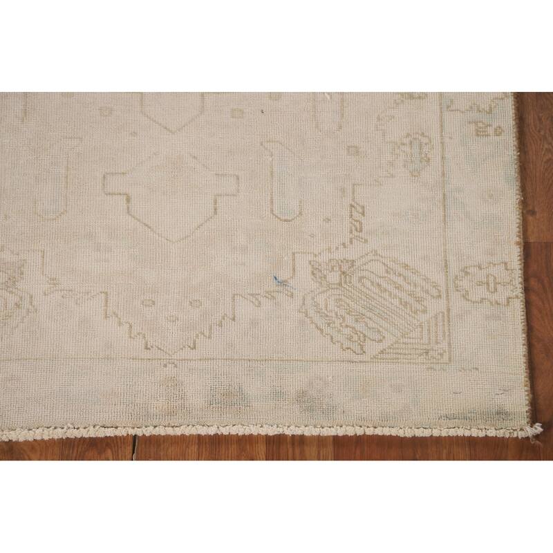 Hand Knotted Oriental 100% Wool Carpet Traditional Medallion Beige & Ivories Tabriz Area Rug - 4' 9'' X 3' 0''