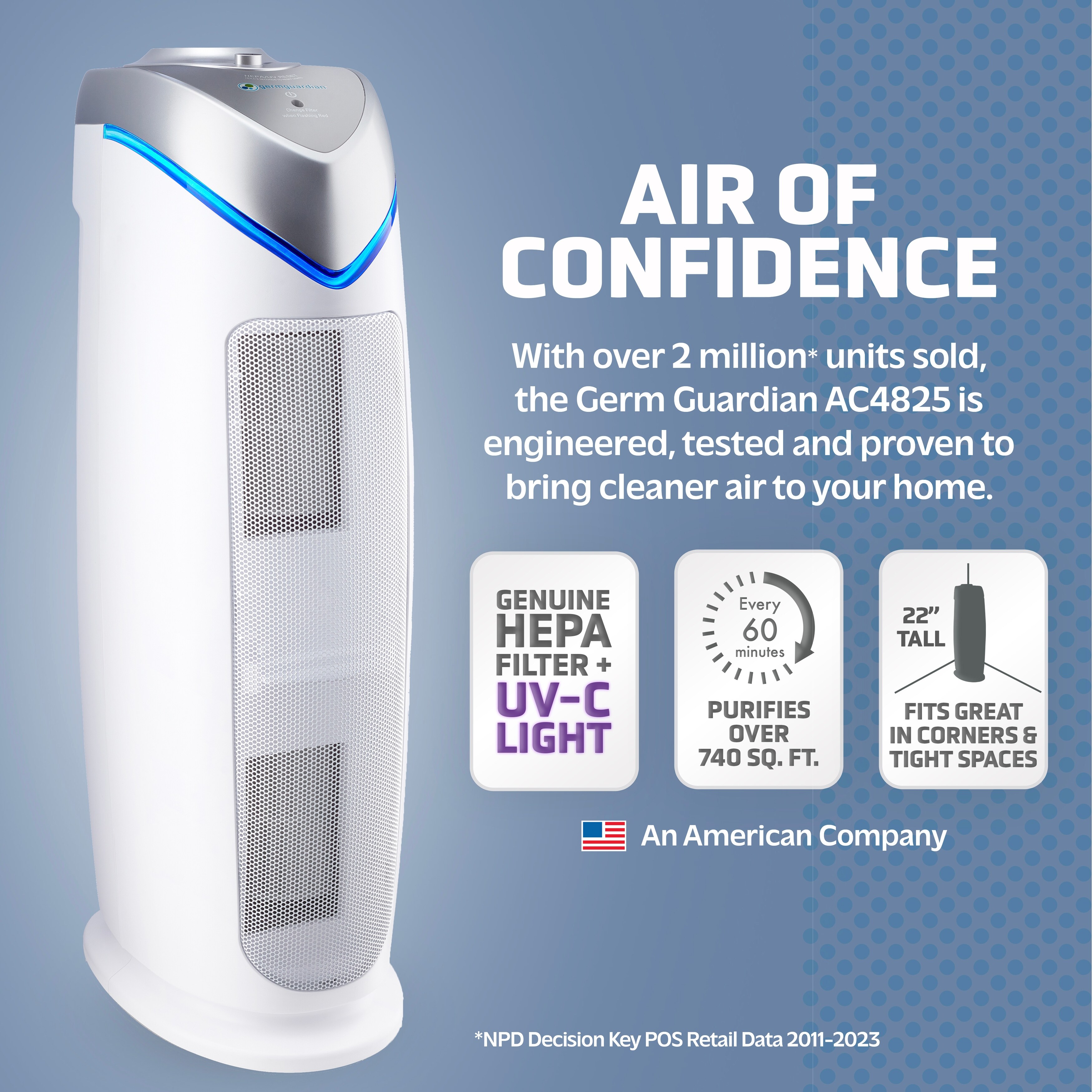 GermGuardian AC4825W Air Purifier with HEPA Filter 22