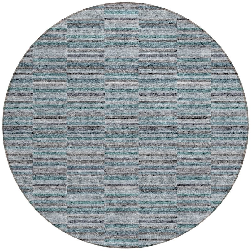 HomeRoots Striped Transitional Rectangle Outdoor Rug