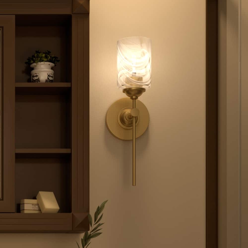 Modern 1-light Sconce Dimmable Wallchiere with Art Glass