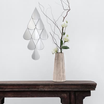 Allan Andrews Frameless Teardrop Diamond Accent Wall Mirror - 24.75"H x 12"W