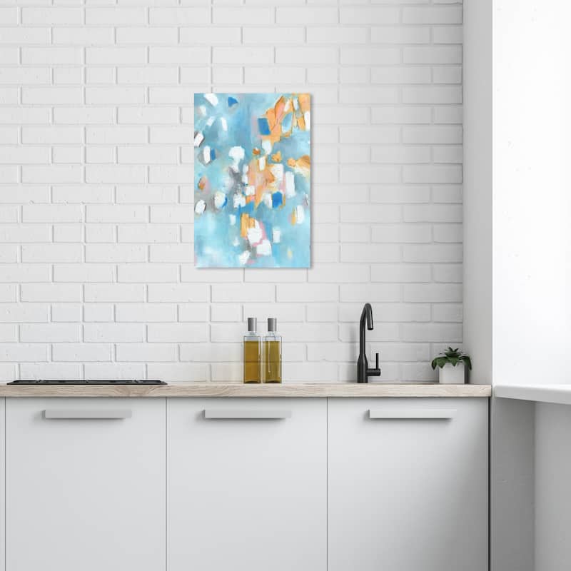 Wynwood Studio Canvas Abstract Playful Soul Blue and Metallic Gold Modern & Contemporary Wall Art Canvas Print - 16 x 24