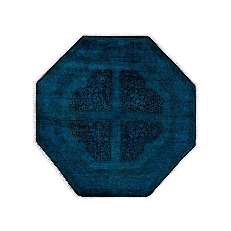 Fine Vibrance One-of-a-Kind Hand-Knotted Area Rug - Blue, 6' 1" x 6' 1" - 6' 1" x 6' 1"