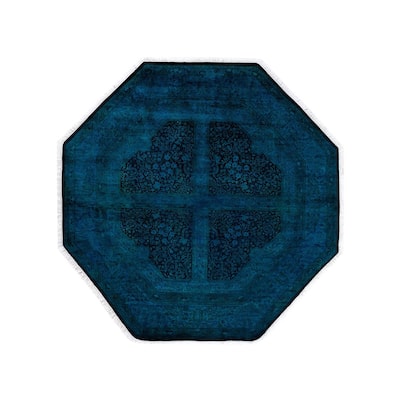 Fine Vibrance One-of-a-Kind Hand-Knotted Area Rug - Blue, 6' 1" x 6' 1" - 6' 1" x 6' 1"