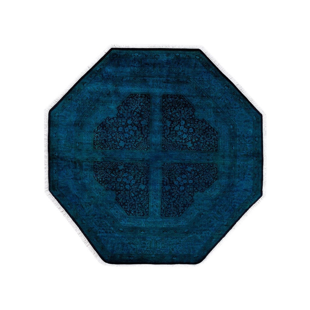 Fine Vibrance One-of-a-Kind Hand-Knotted Area Rug - Blue, 6' 1" x 6' 1" - 6' 1" x 6' 1"