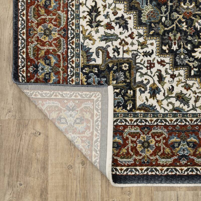 Style Haven Victoria Center Medallion Red/ Multi Area Rug