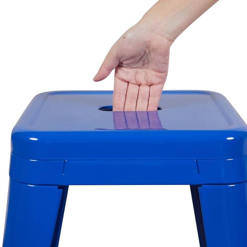 AC Pacific 24 Inch Industrial Stackable Metal Counter Stools Set of 4