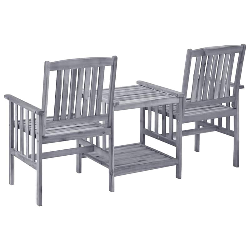 vidaXL Patio Bistro Set Table and Chairs Conversation Set Solid Acacia Wood - 62.6" x 24" x 36.2"