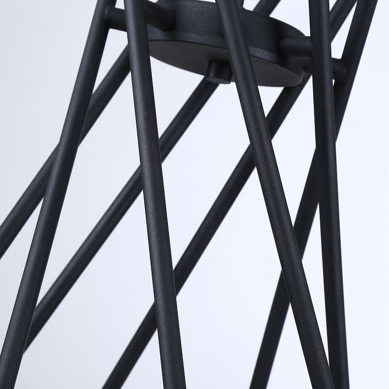 8-Light Sand Black and Golden Sputnik Sphere Chandelier