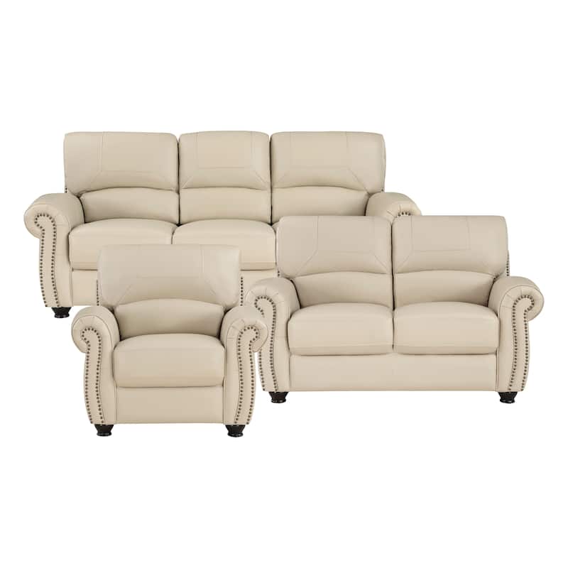 Ionia 3-Piece Leather Match Living Room Sofa Set