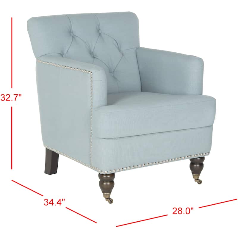 SAFAVIEH Tori Antiqued Tufted Club Chair - 28" x 34.4" x 32.7". - 28"W x 34"D x 33"H