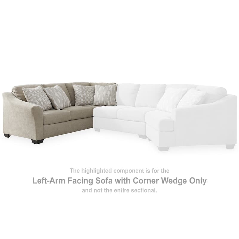 Signature Design by Ashley Brogan Bay Beige 3-Piece Sectional with Cuddler