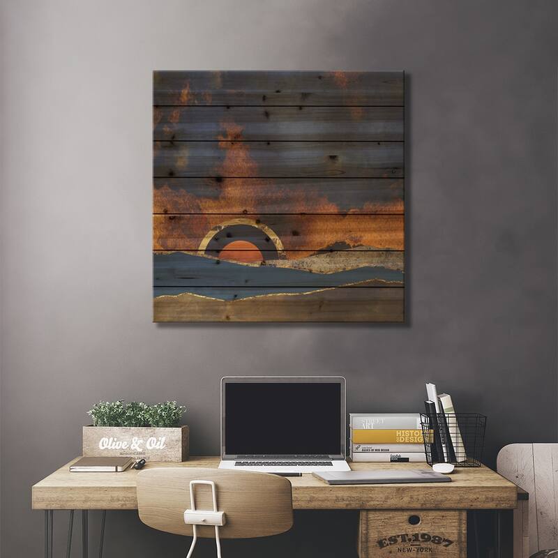 Before The Storm Print On Wood by SpaceFrog Designs - Multi-Color