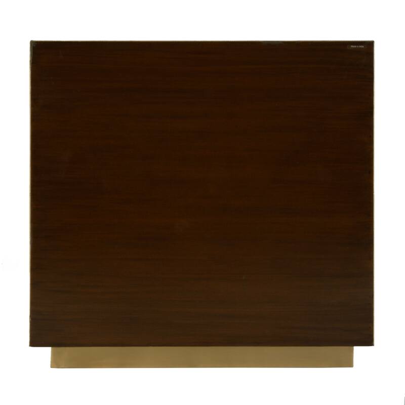 Medera 32 in. W Rectangular Wood and Leather 2 Door Accent Cabinet