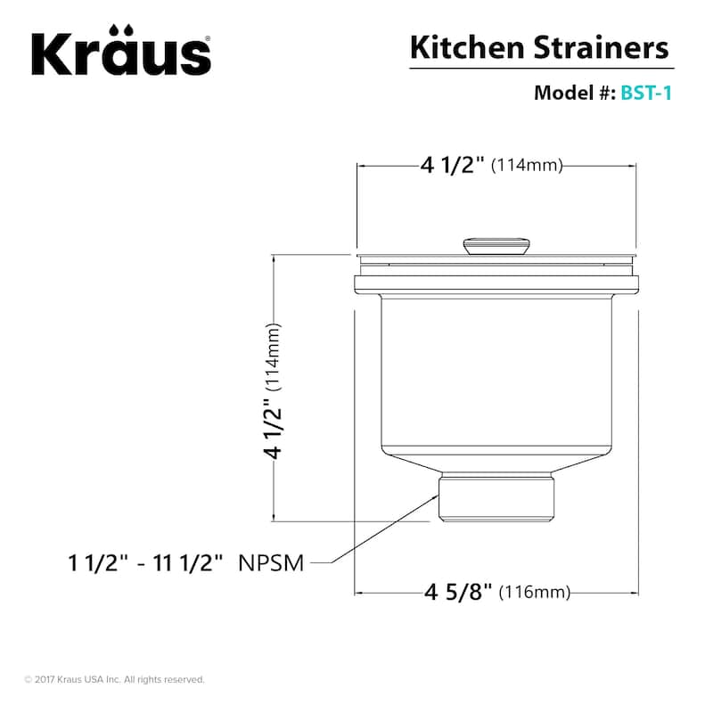 Kraus Stainless Steel Basket Strainer - Stainless Steel