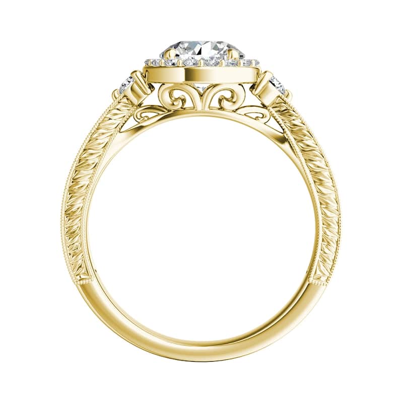Auriya 14k Gold 2ctw Vintage Moissanite Halo Diamond Engagement Ring 1/3ctw