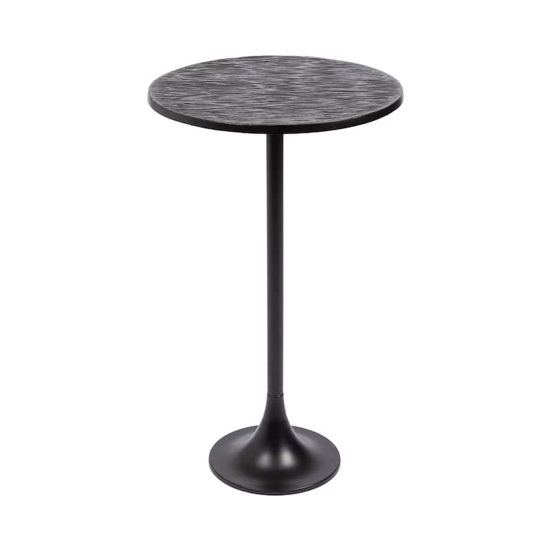 Kate and Laurel Baronet Round Metal Table - 14x14x24 - Black