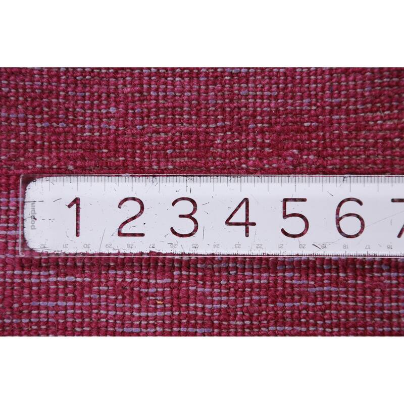 Hand Knotted Oriental 100% Wool Carpet Modern Solid Purples Gabbeh Area Rug - 9' 0'' X 6' 1''