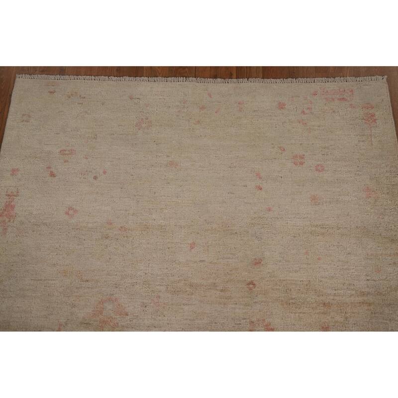 Traditional Oushak Turkish Oriental Area Rug Hand-knotted Wool Carpet - 3'10" x 4'10"