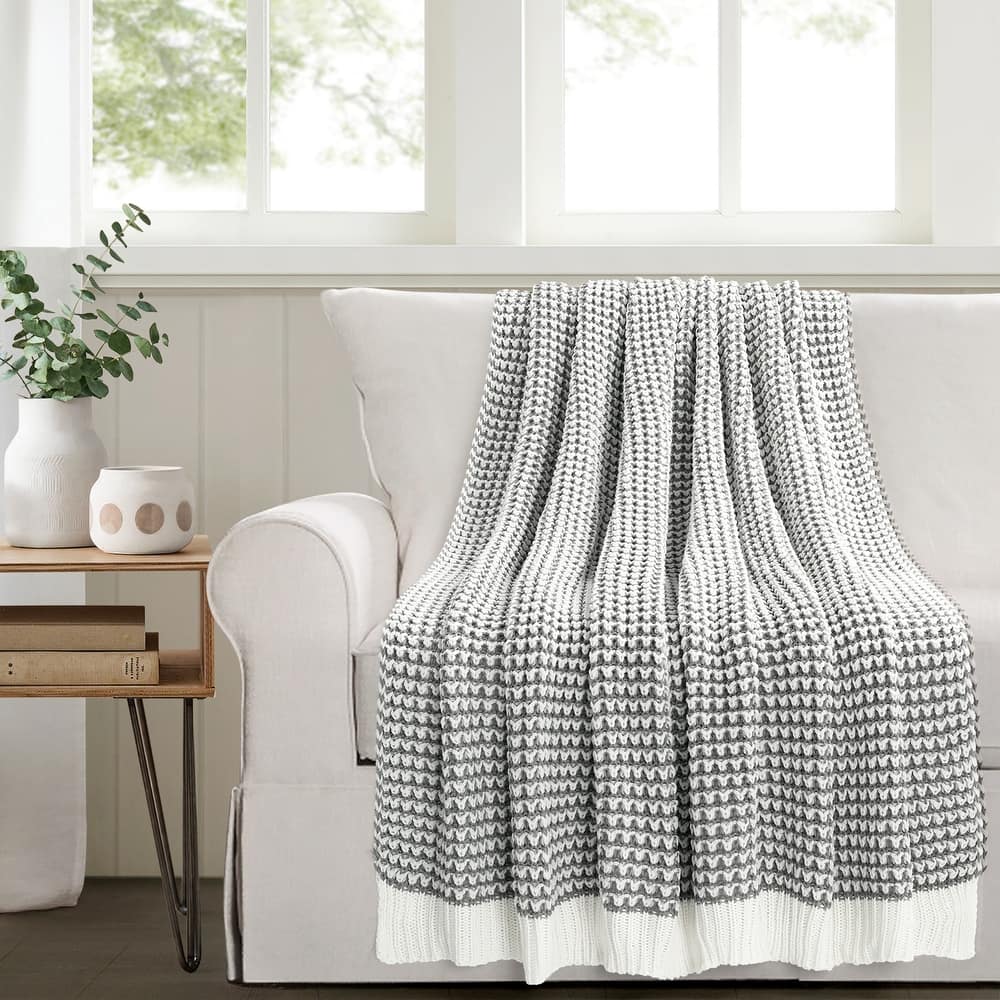 Lush Decor Chic And Soft Knitted Throw Single