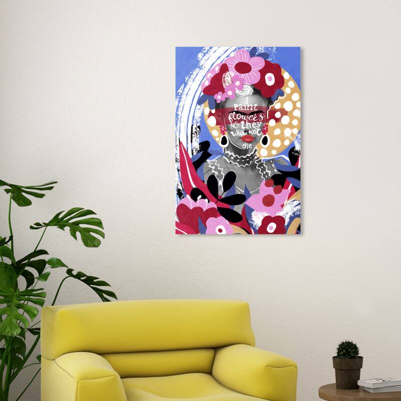 Wynwood Studio Canvas Typography and Quotes Paint Flowers Pink and Lavender Modern & Contemporary Wall Art Canvas Print - 30 x 20
