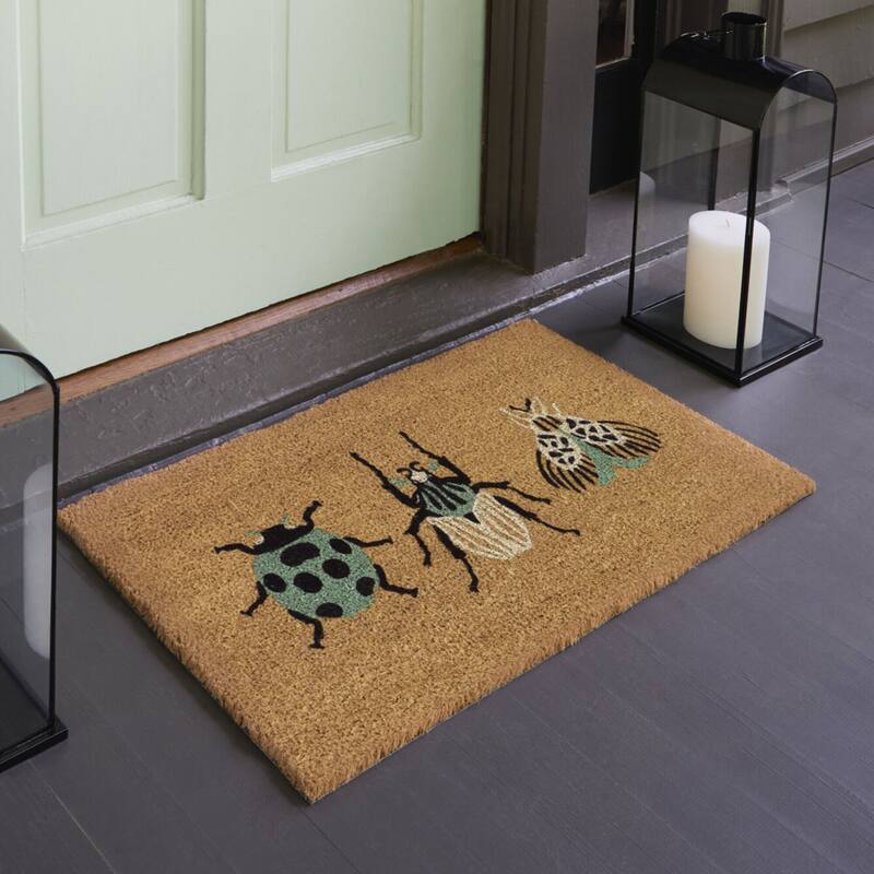 Beetle and Bugs Nature 18" x 30" Doormat - 18" x 30" - 18" x 30" - Blue