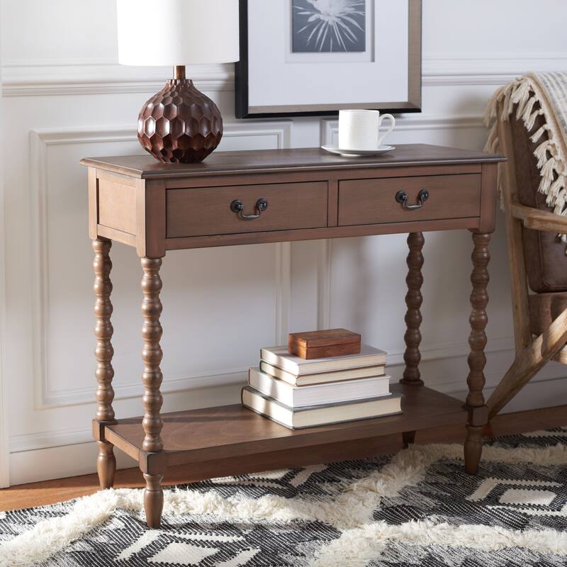 SAFAVIEH Henretta 2-Drawer Console Table - 35.5" W x 13" L x 29.5" H - 35.5" W x 13" L x 29.5" H - 36Wx13Dx30H