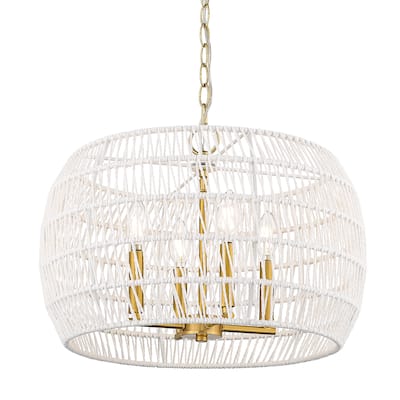 Golden Lighting 6808-4 Ellie 4 Light 19" Wide Drum Chandelier