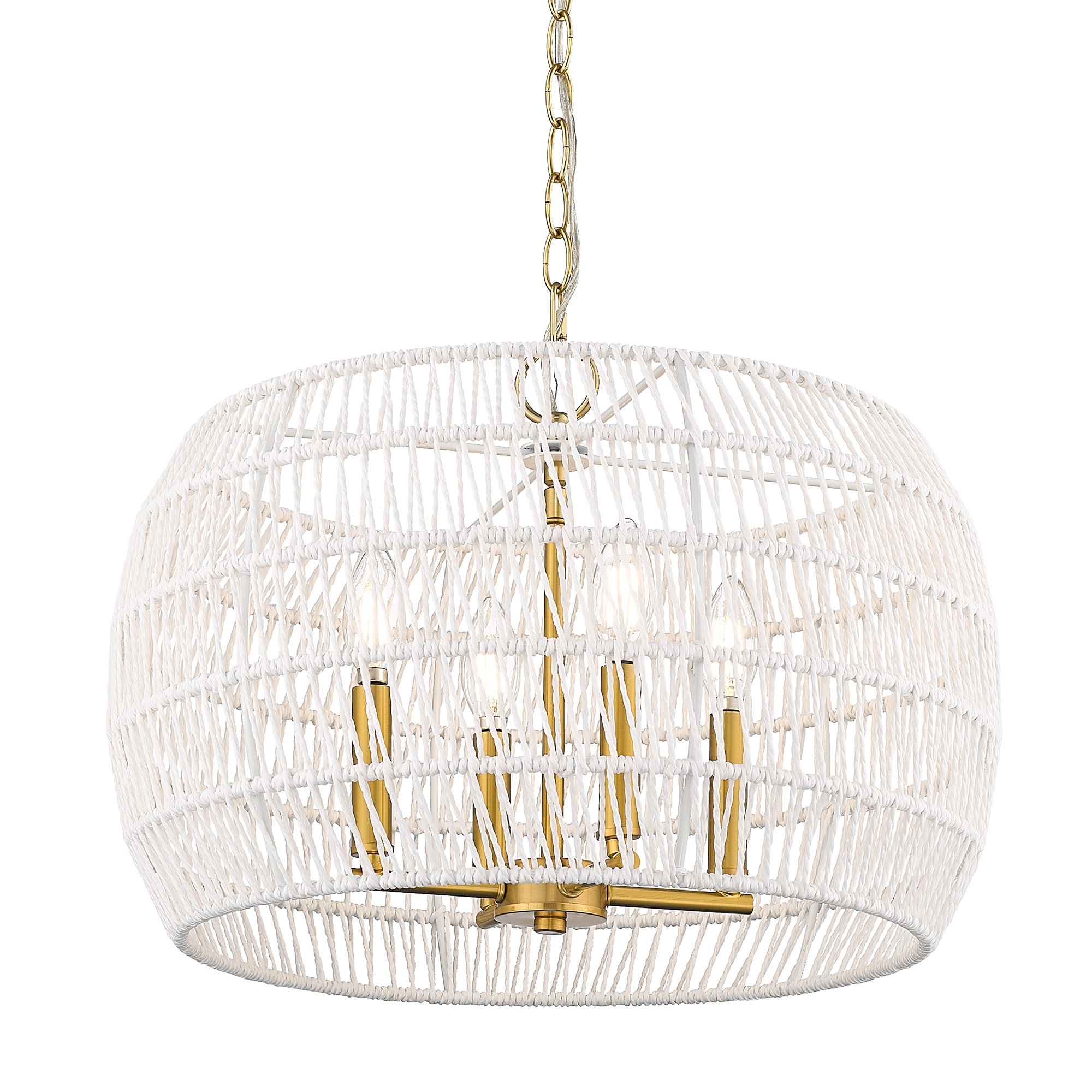Golden Lighting 6808-4 Ellie 4 Light 19" Wide Drum Chandelier