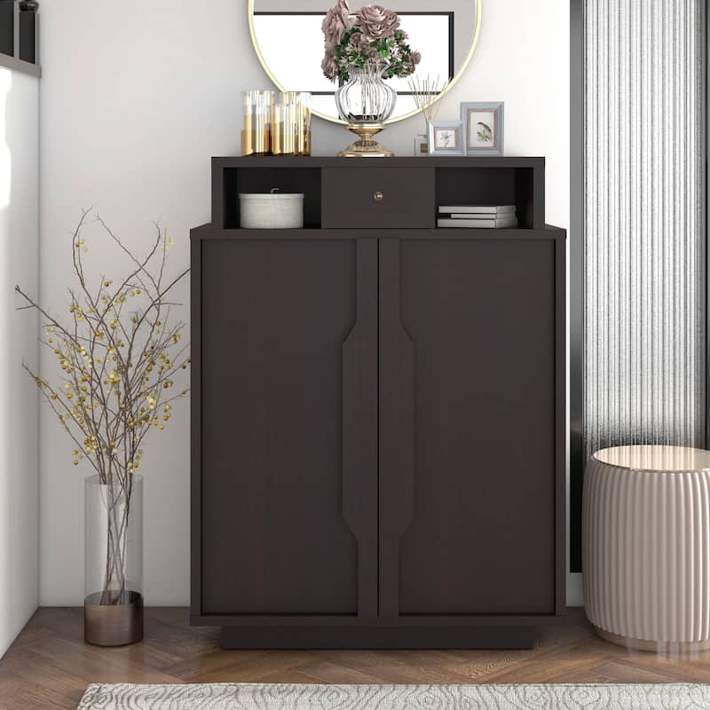 Icel Contemporary Espresso 5-shelf Shoe Cabinet by Furniture of America