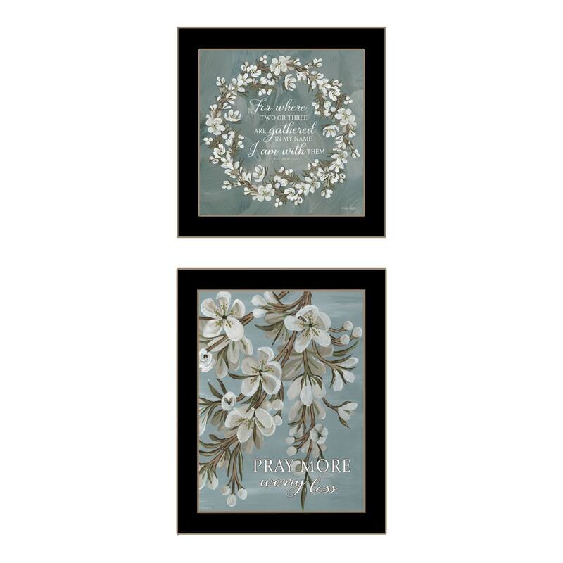 Trendy Decor 4U "Pray More, Worry Less" Printed Framed Wall Art by Cindy Jacobs - Black - 14 x 18
