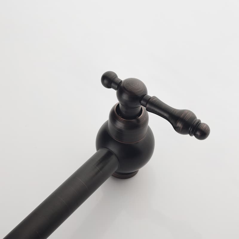 2-Handle Wall Mounted 180°horizontal rotation Pot Filler in Oil Rubbed Bronze