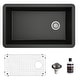 preview thumbnail 1 of 65, Karran Undermount Quartz 32 in. Single Bowl Kitchen Sink Kit Black