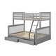 preview thumbnail 4 of 4, Jolis Grey Twin over Full 2-Drawer Bunk Bed
