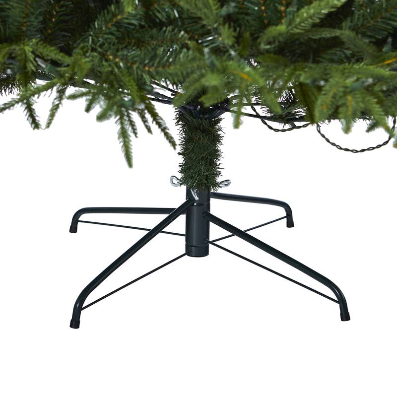 7.5 Ft Artificial Christmas Tree with Lights - Modern Holiday Decor, Full & Realistic Design - Green - 84