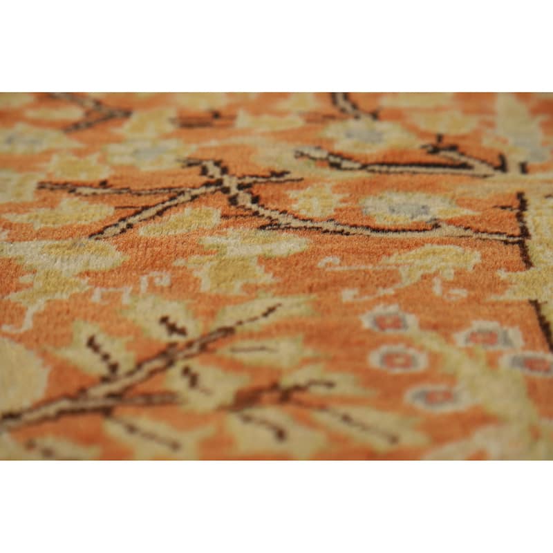 Hand Knotted Oriental 100% Wool Carpet Traditional Floral Oranges & Rust Sarouk Area Rug - 5' 10'' X 4' 2''