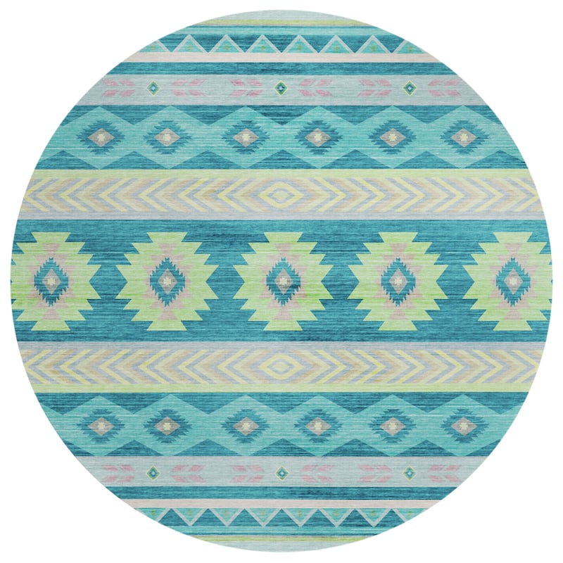 Indoor/ Outdoor Sonora Global Medallions Washable Rug