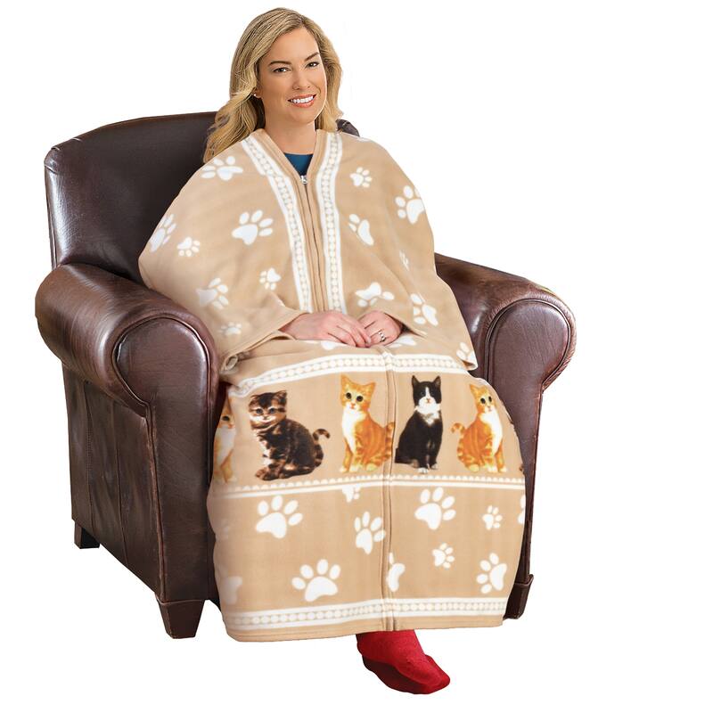 Realistic Cat Cuddle Wearable Cuddle Wrap Blanket