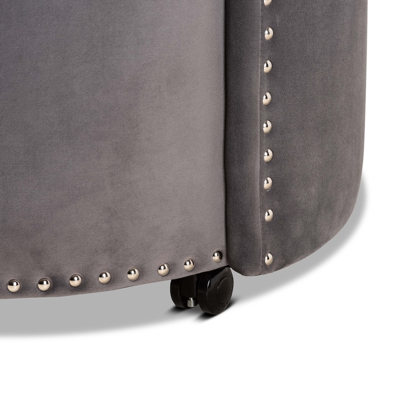 Bethel Glam and Luxe Velvet Rolling Accent Chair