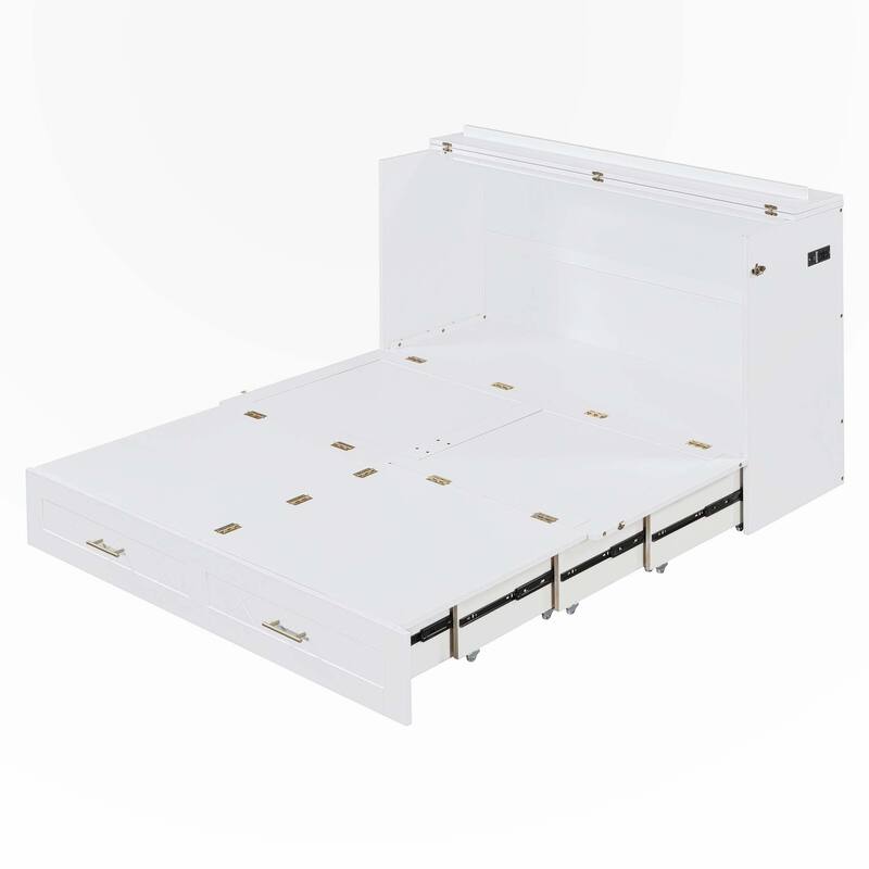 Full Size Murphy Bed Wall Bed with USB Ports