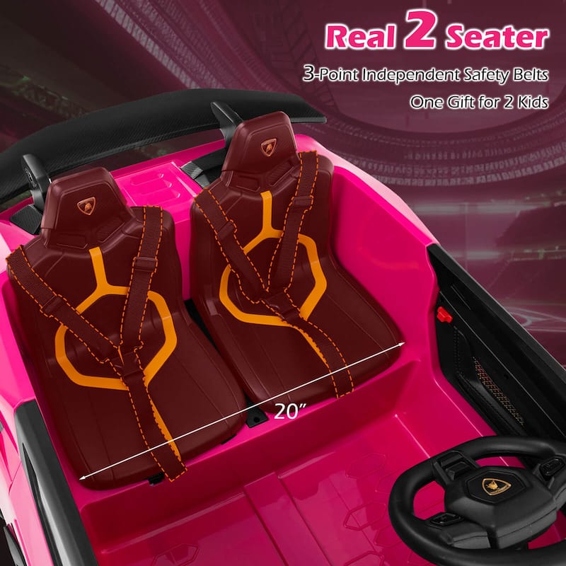 Costway 4WD 2-Seater Ride on Car, Licensed Lamborghini Kids’ Vehicles - See Details