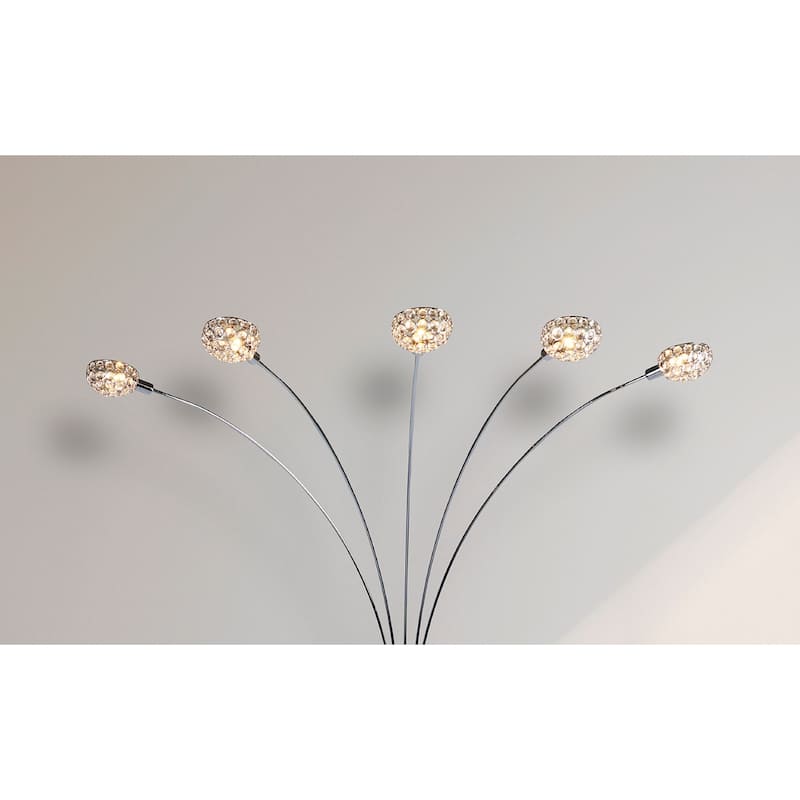 1pc Modern Design Classic Peacock Shade 82" Floor Lamp Black Living Room