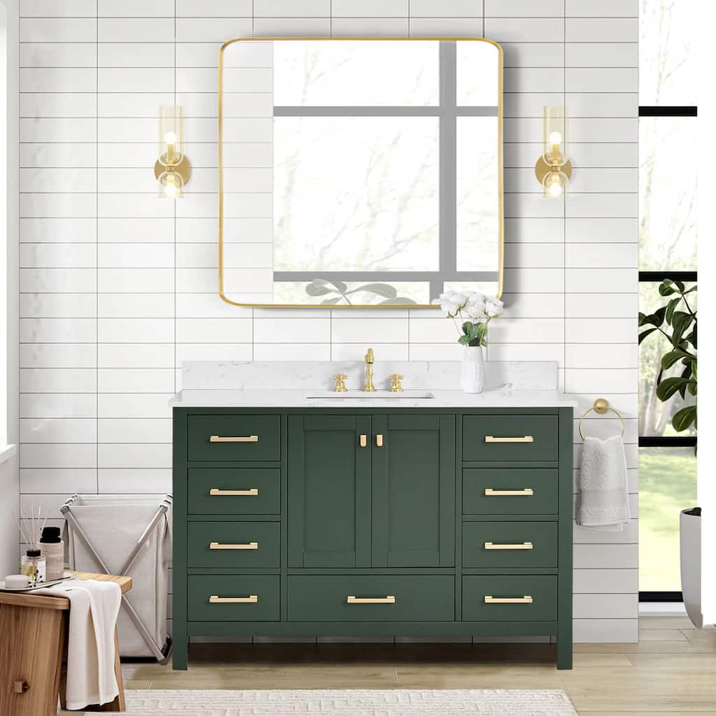 PROOX 54inch Freestanding Bathroom Vanity w Engineered Counter Top Cearmic Sink