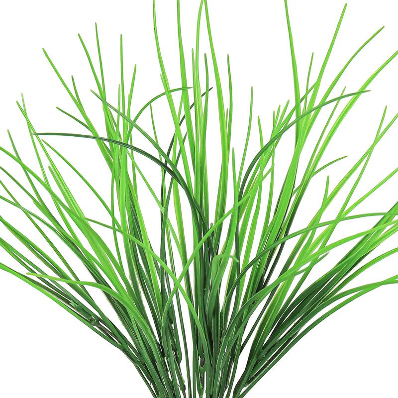 Set of 6 Artificial Grass Leaf Stem Plant Greenery Foliage Bush 16in - 16" L x 8" W x 8" DP