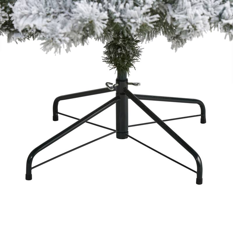 8ft. Flocked Fir Artificial Christmas Tree with 500 Clear LED Lights - Majestic Snowy Holiday X-Mas Display