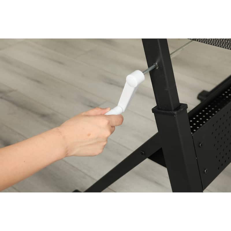 Hand Crank Adjustable Tempered Glass Drafting Drawing and Printing Table with Chair and Storage Space