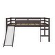 preview thumbnail 4 of 13, DHP Milton Kids' Low Loft Bed with Slide, Twin, Brown