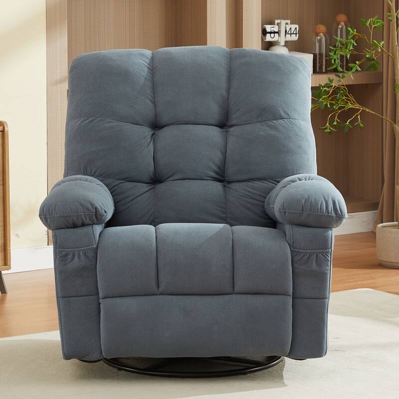 Massage Recliner Chair with Vibration and Lumbar Heating 350LB Capacity Swivel Rocker
